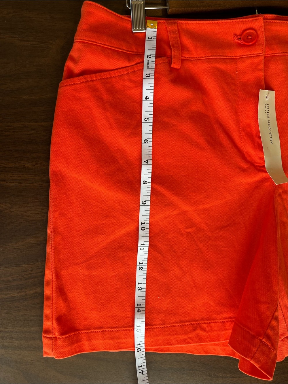 Jones New York stretch mid-rise orange shorts - Picture 6 of 6